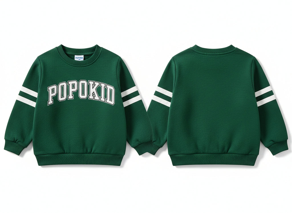 POPOKID Varsity Stripe Crewneck