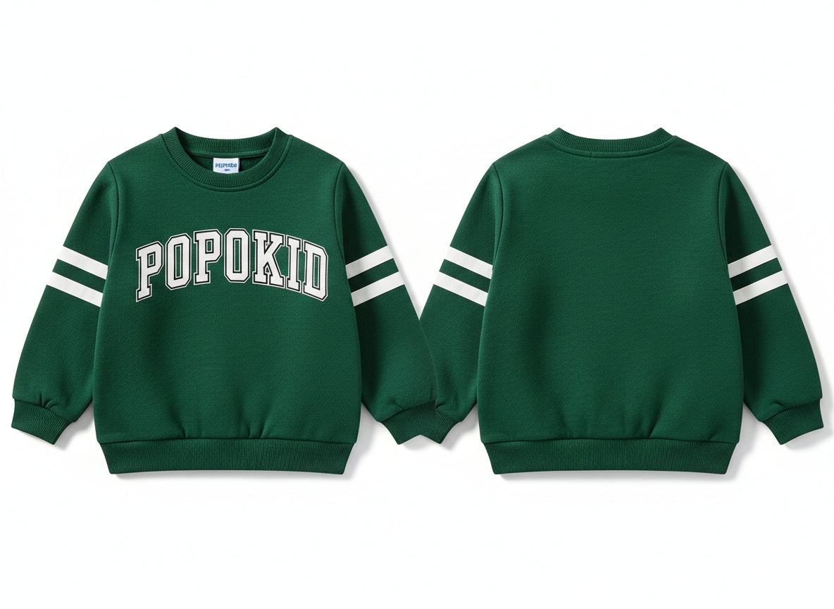 POPOKID Varsity Stripe Crewneck