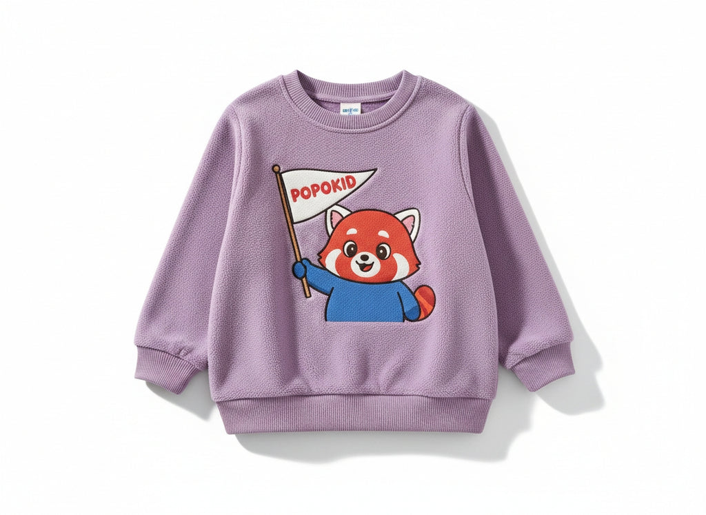 POPOKID Red Panda Flag Crewneck