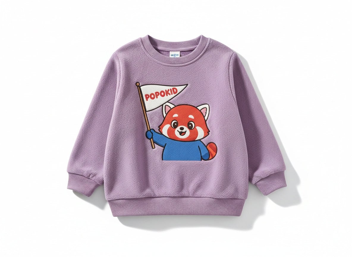 POPOKID Red Panda Flag Crewneck
