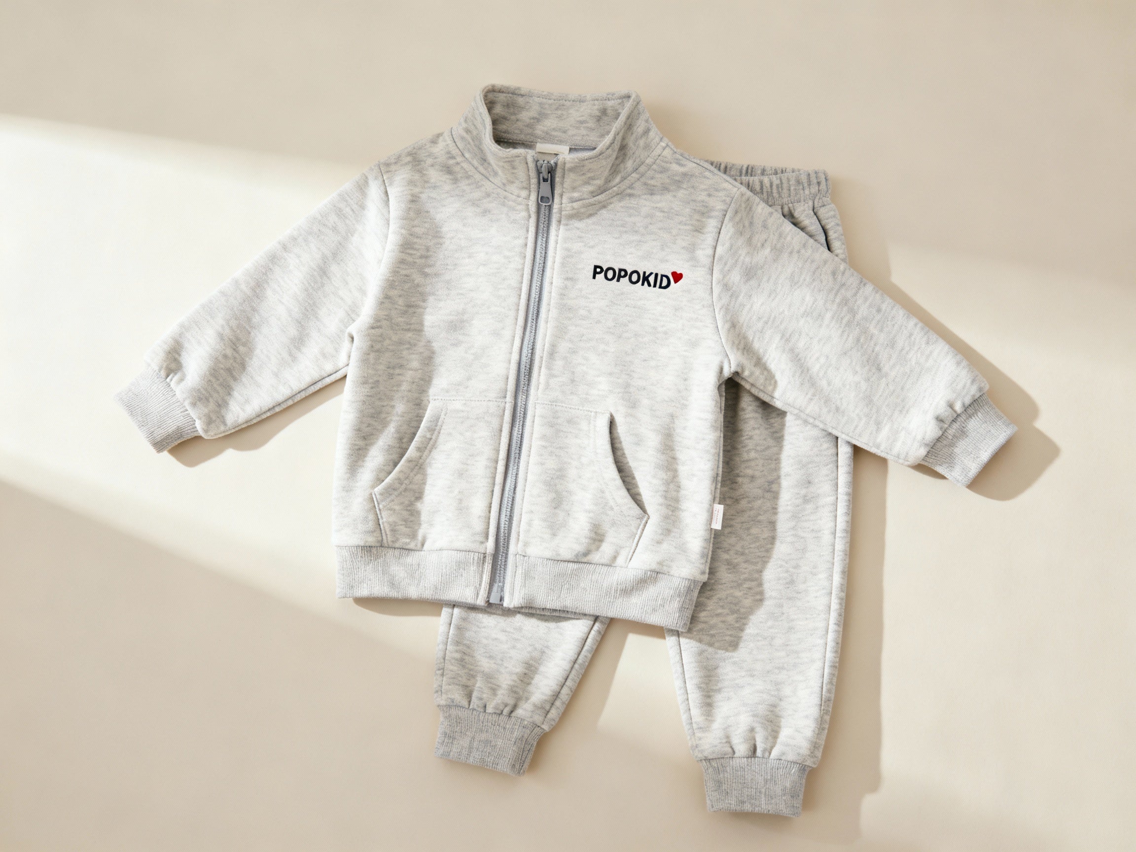 POPOKID Classic Heart Zip-Up Tracksuit Set