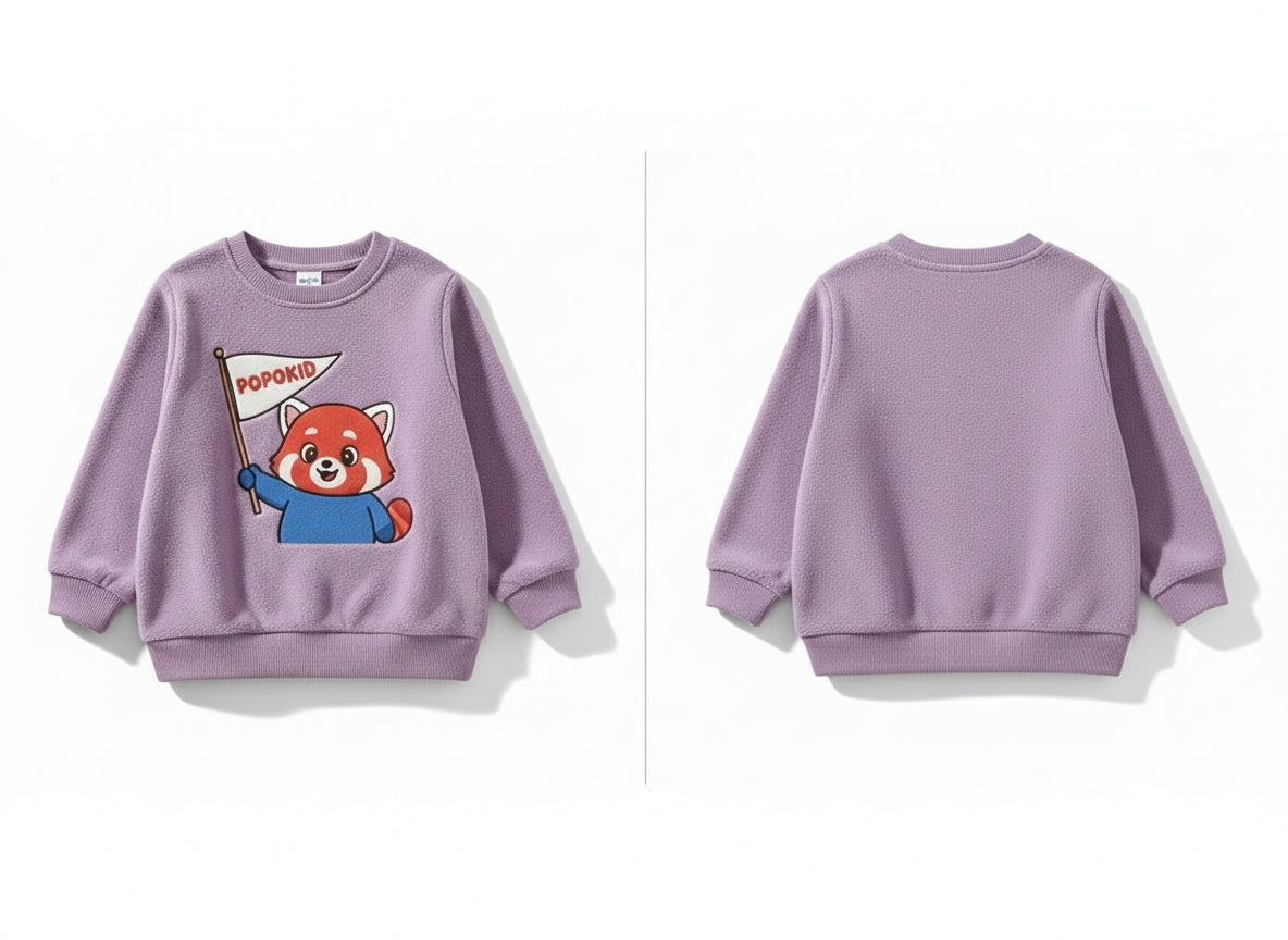 POPOKID Red Panda Flag Crewneck