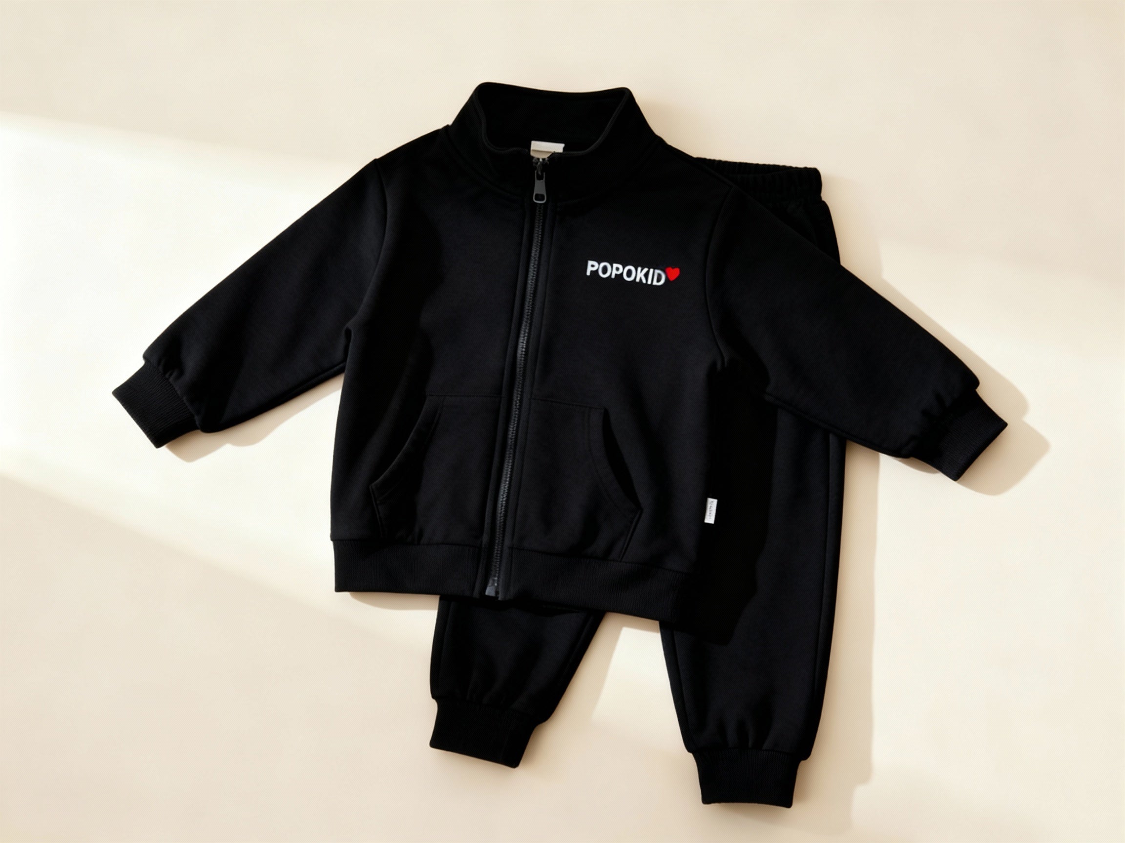 POPOKID Classic Heart Zip-Up Tracksuit Set