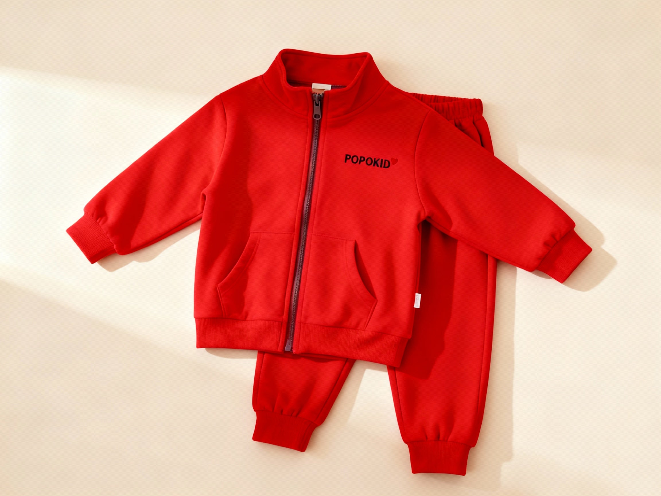 POPOKID Classic Heart Zip-Up Tracksuit Set